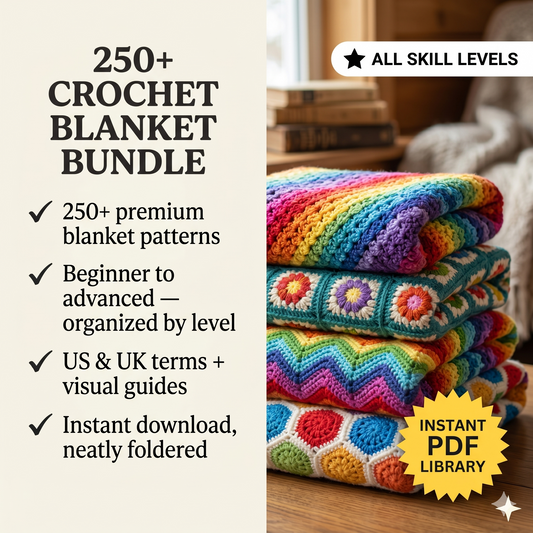 250+ Crochet Blanket Patterns Bundle | Afghan Blankets, Baby Blankets, Granny Blankets & Throws (PDF)