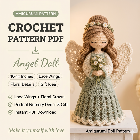 Crochet Angel Doll Pattern PDF | Amigurumi Handmade Soft Toy Tutorial (Digital Download)