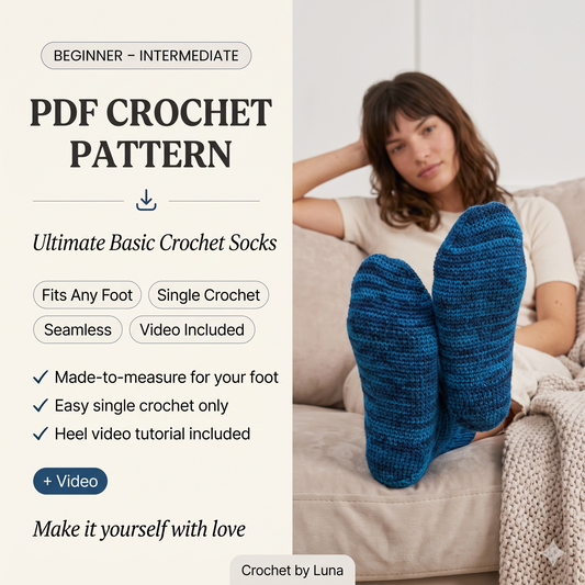 Ultimate Basic Socks — Crochet Pattern (PDF) | Made-to-Measure Everyday Socks